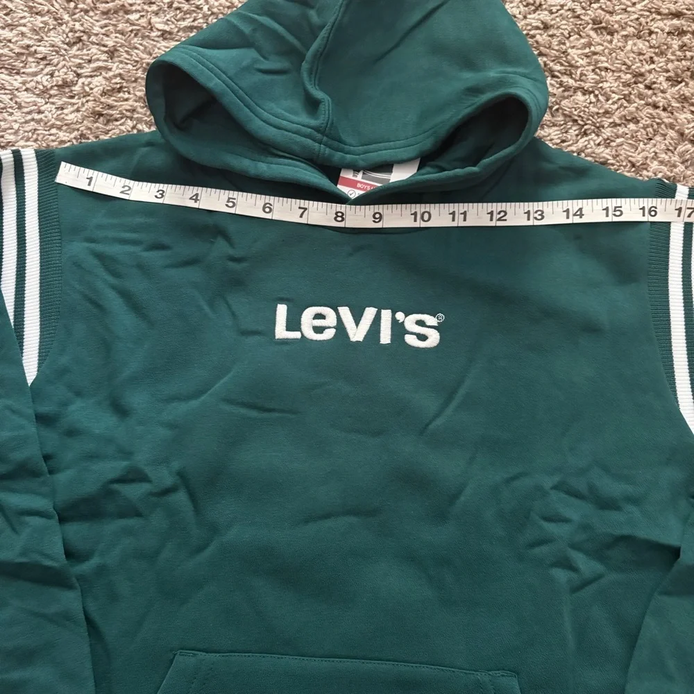 Levi's Teal Green Hoodie with White Stripe Details